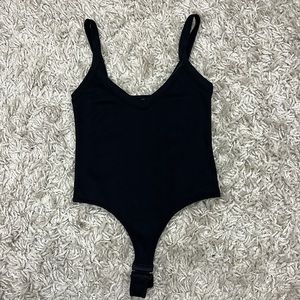 Black ribbed tank top bodysuit